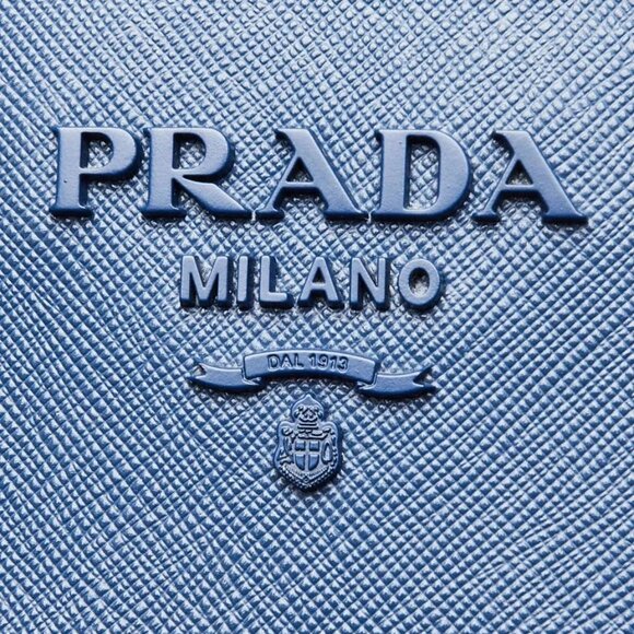 Prada Bluette Saffiano and Soft Calfskin Leather Small Monochrome Tote Bag 1B - Picture 7 of 10